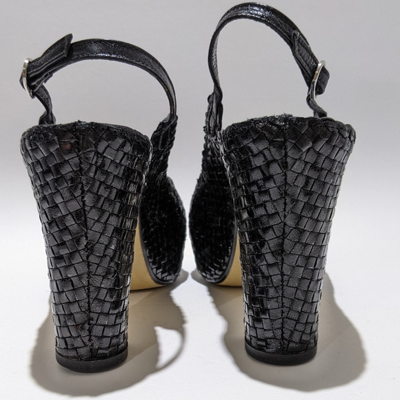 PONS QUINTANA High heels braided leather sandals - Picture 3 of 5